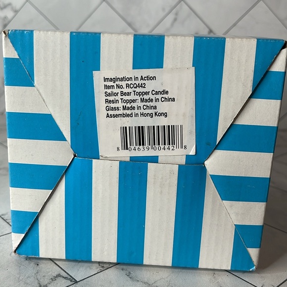 NWT Canopy Club Sailor Bear Candle with Topper Waves Starfish New Box Gift - Picture 8 of 8